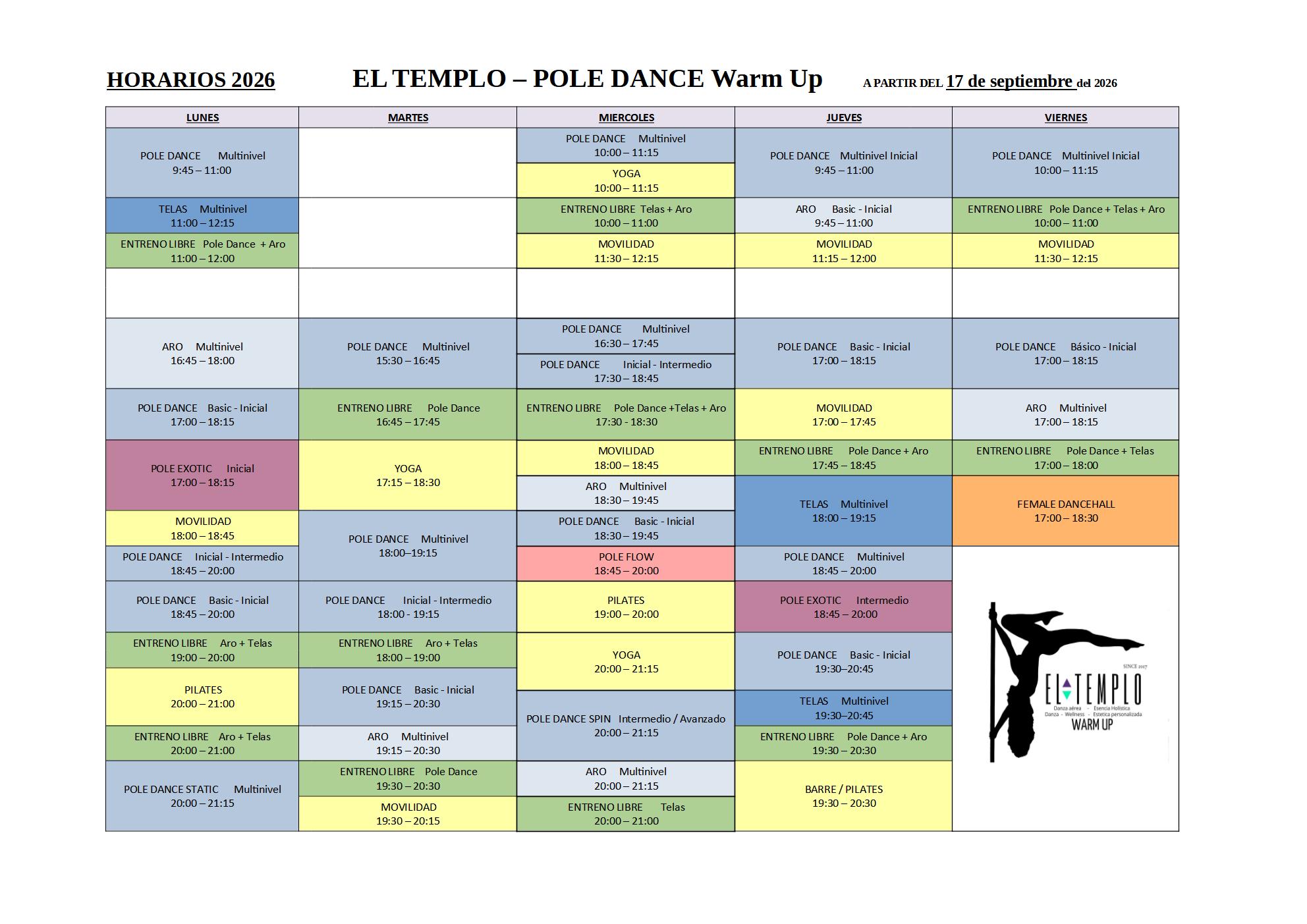 Horari 2026 09 ok Horario Pole Dance 09.23